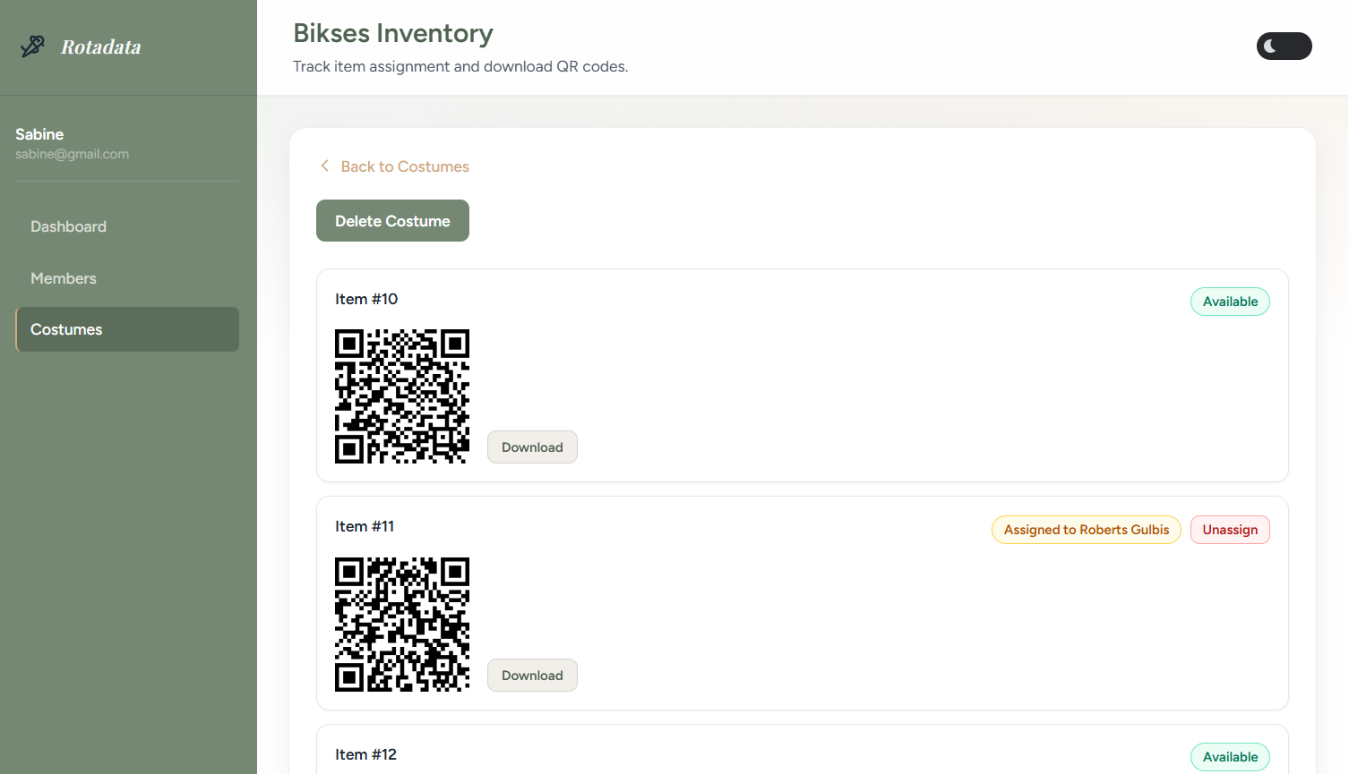 Dance Inventory System preview